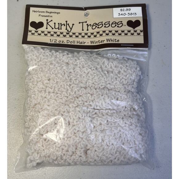 Doll Hair Winter White Heirloom Beginnings Kurly Tresses Craft .5 OZ Vintage Lot - Picture 3 of 5